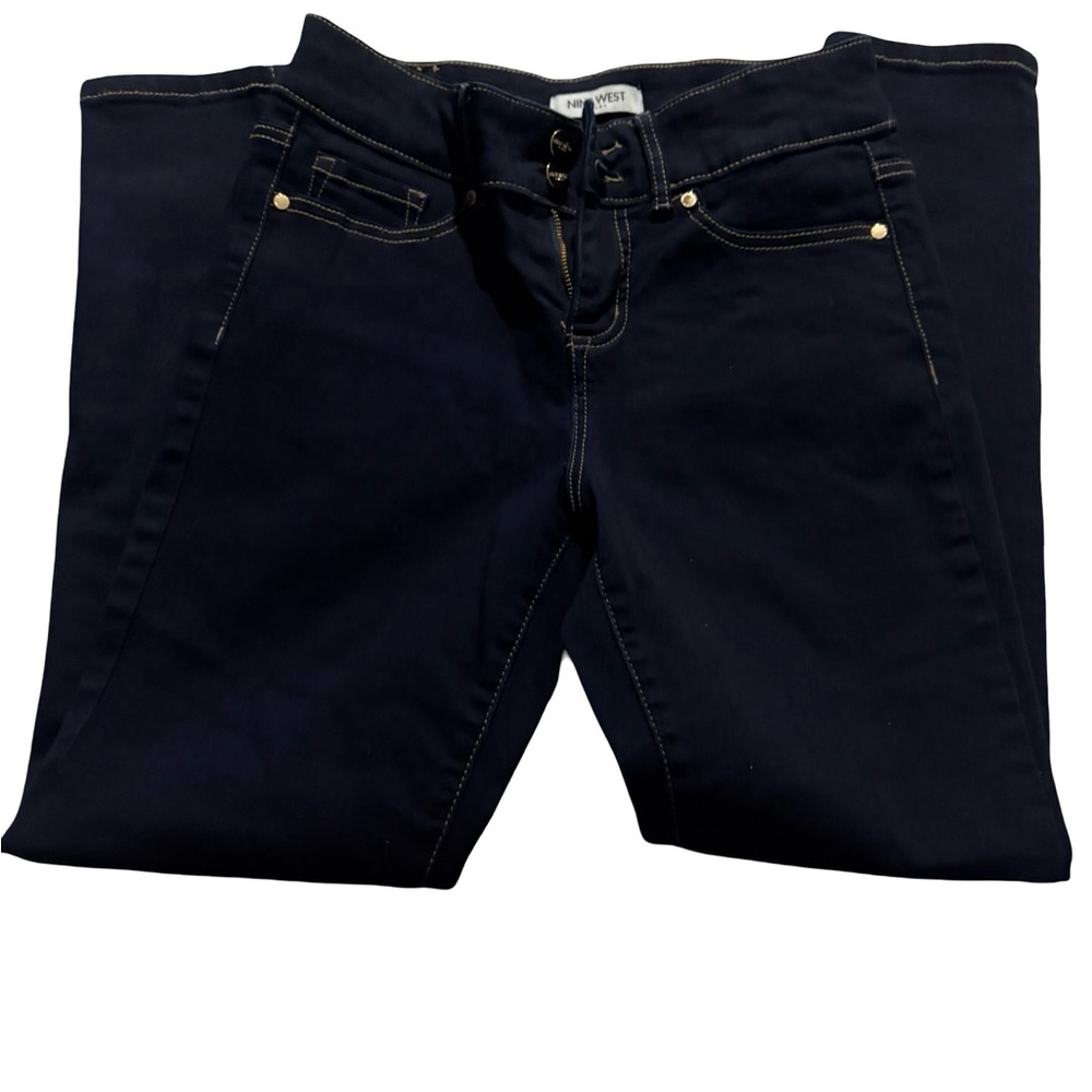 Nine West Women's Navy Lace-Up Skinny Jeans